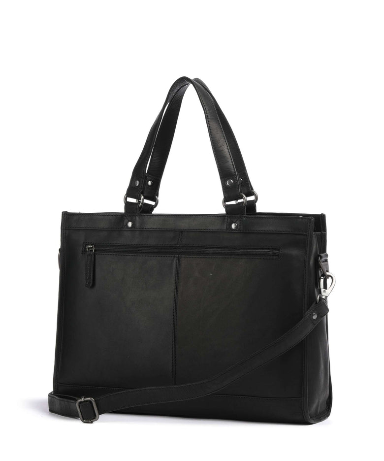 The Chesterfield Brand Cow Wax Pull Up Manly Tote bag black
