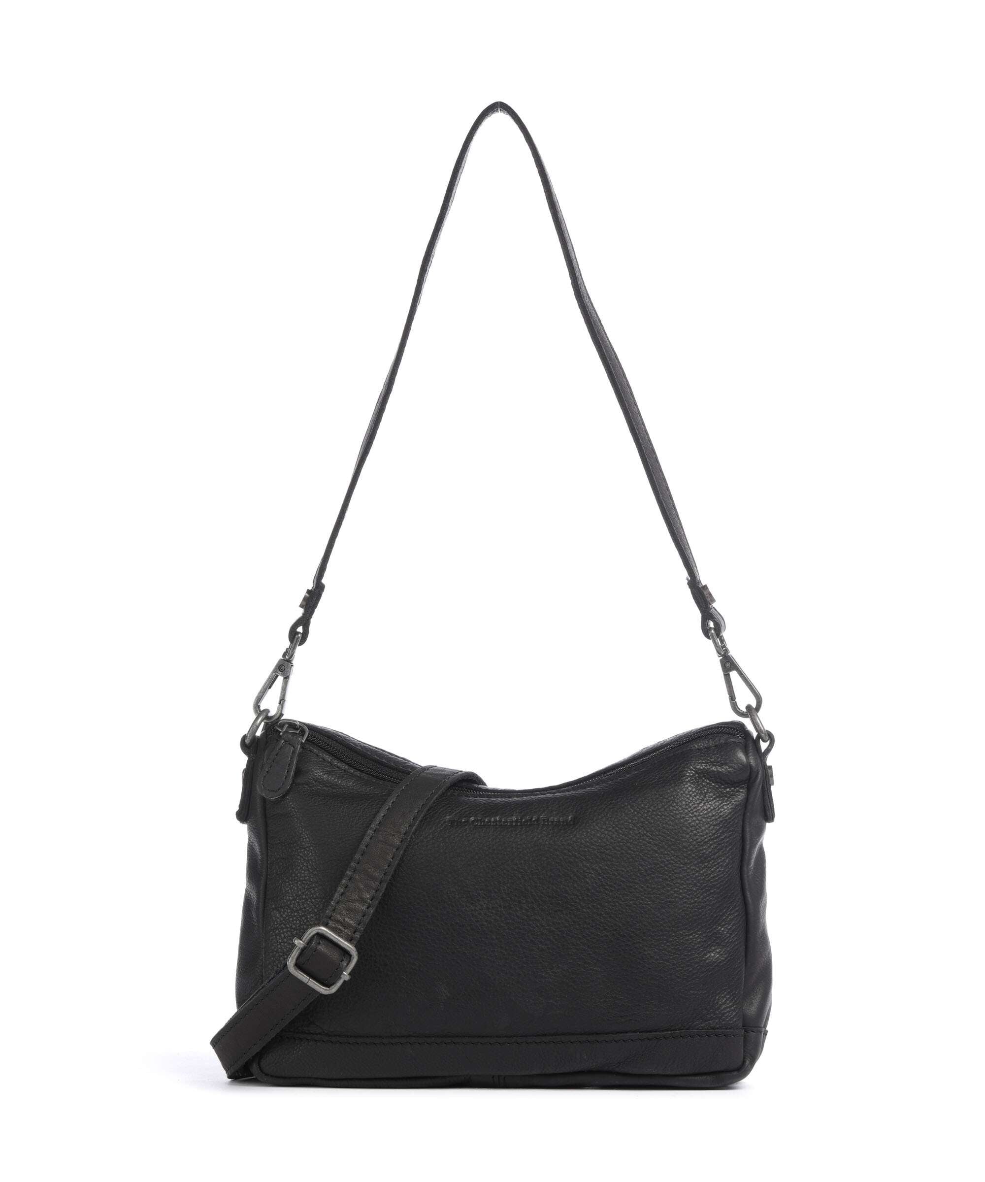 The Chesterfield Brand Washed Waxed Cow Irving Shoulder bag black