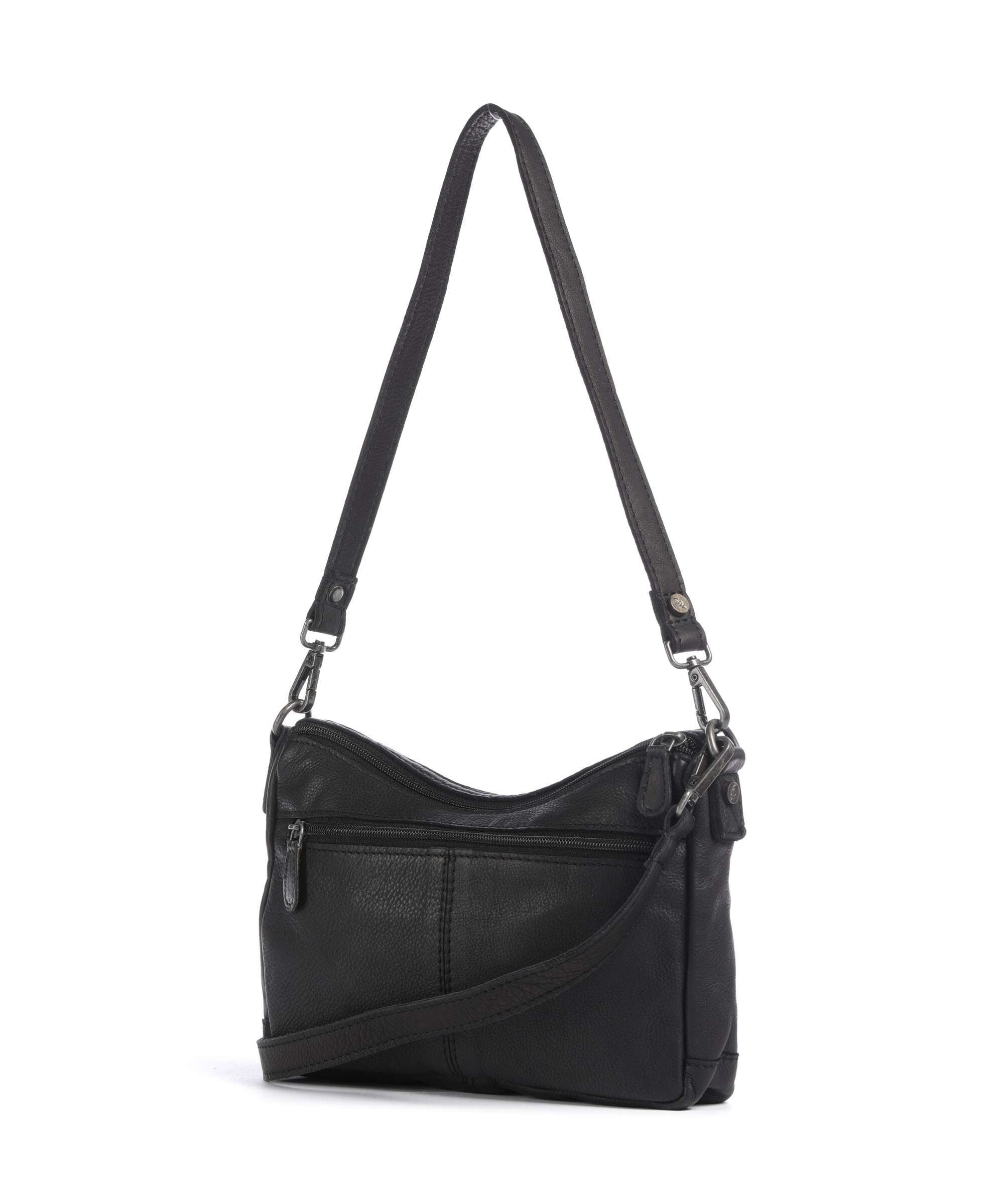 The Chesterfield Brand Washed Waxed Cow Irving Shoulder bag black