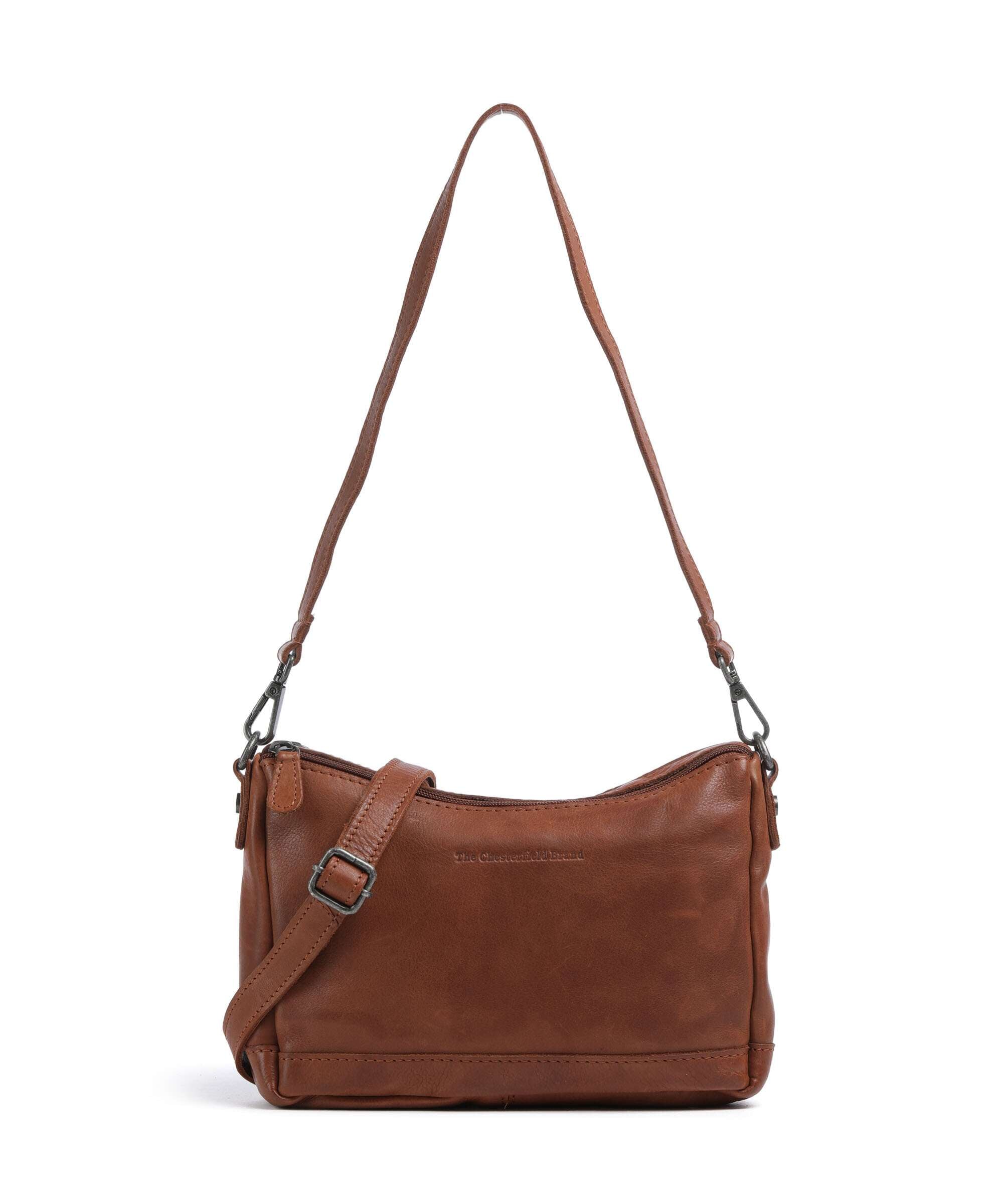 The Chesterfield Brand Washed Waxed Cow Irving Shoulder bag cognac