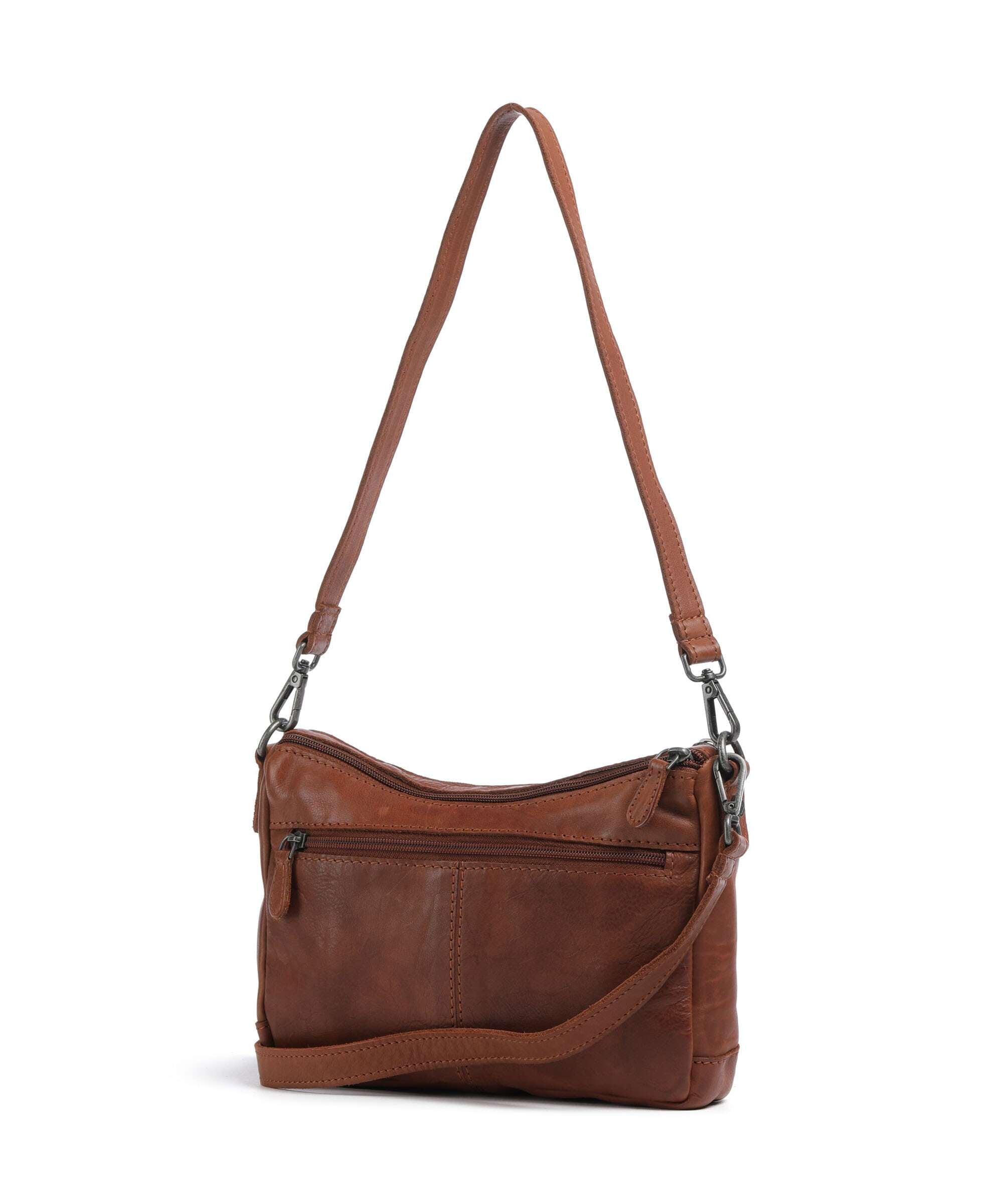 The Chesterfield Brand Washed Waxed Cow Irving Shoulder bag cognac