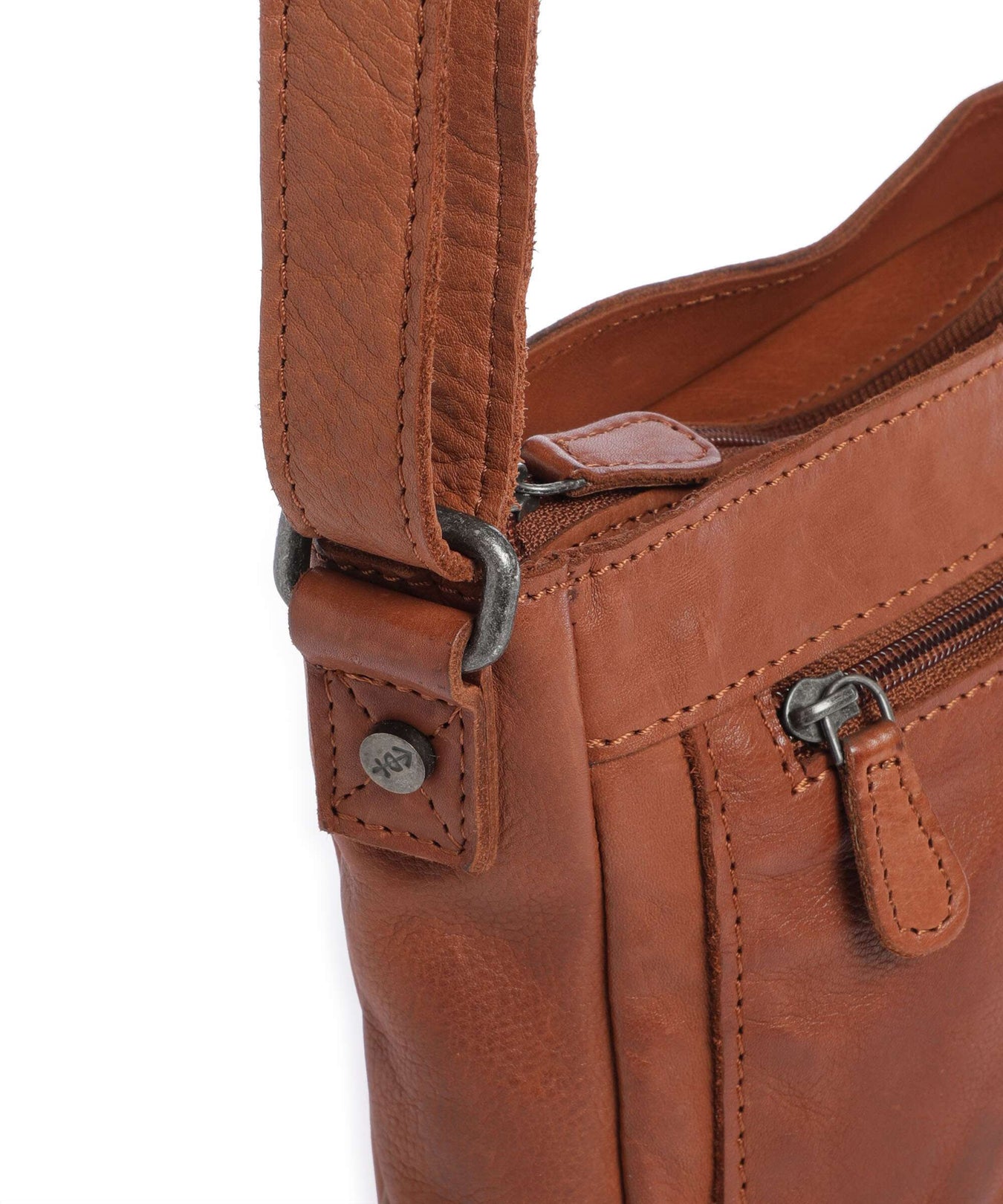 The Chesterfield Brand Washed Waxed Cow Aston Crossbody bag cognac