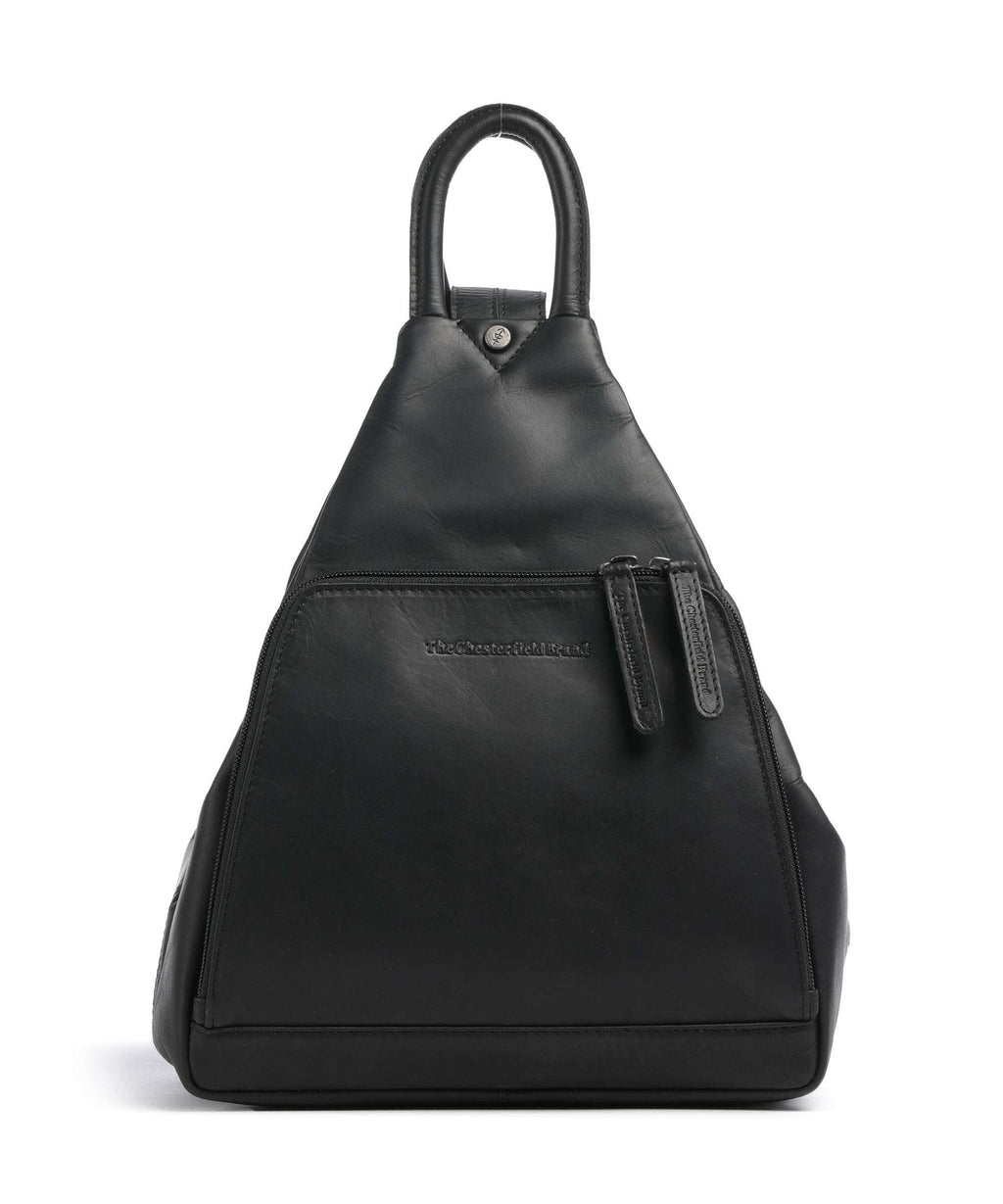 The Chesterfield Brand Wax Pull Up Cow Howard Backpack black