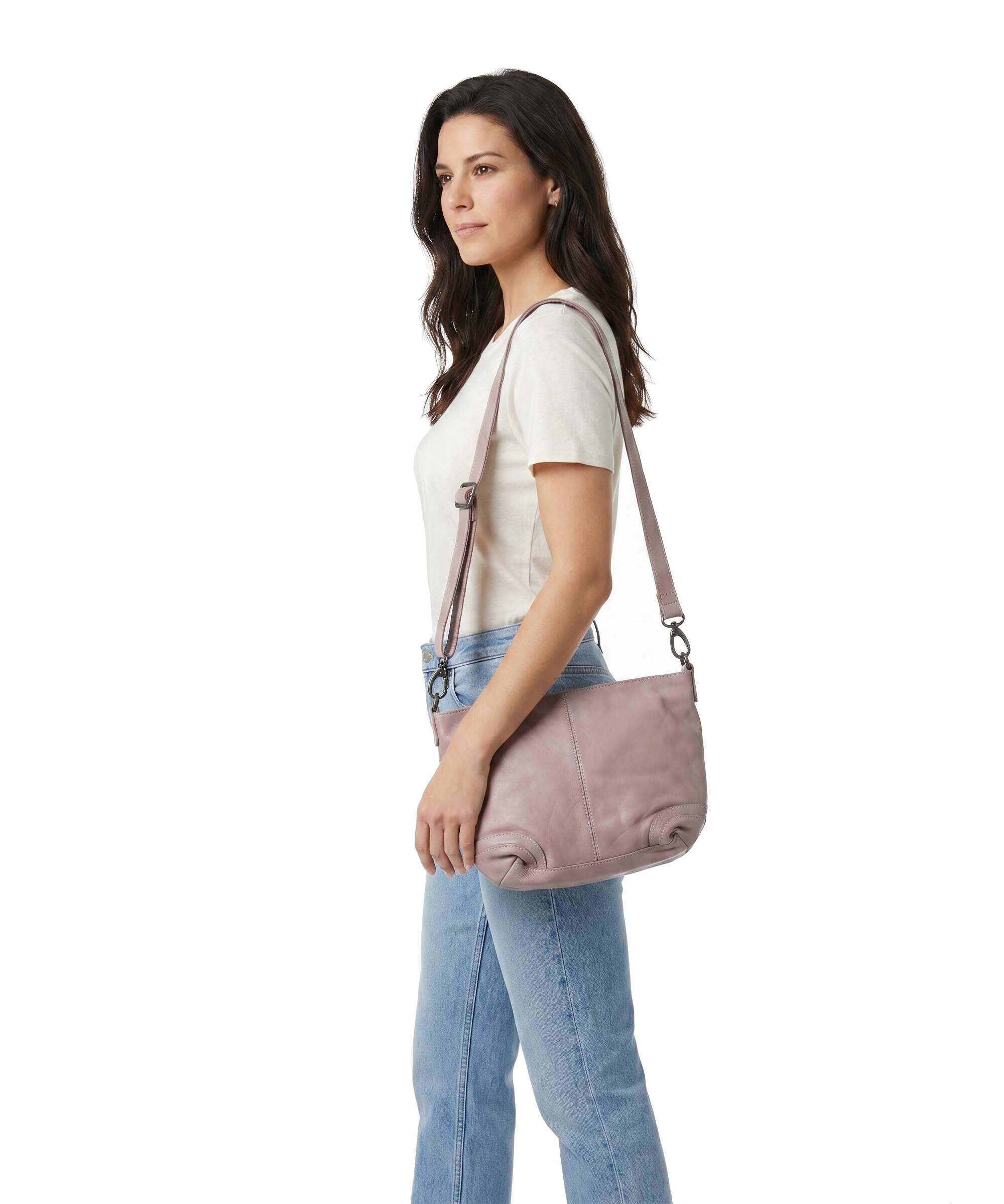 The Chesterfield Brand Washed Waxed Cow Lucy Shoulder bag lavender lilac