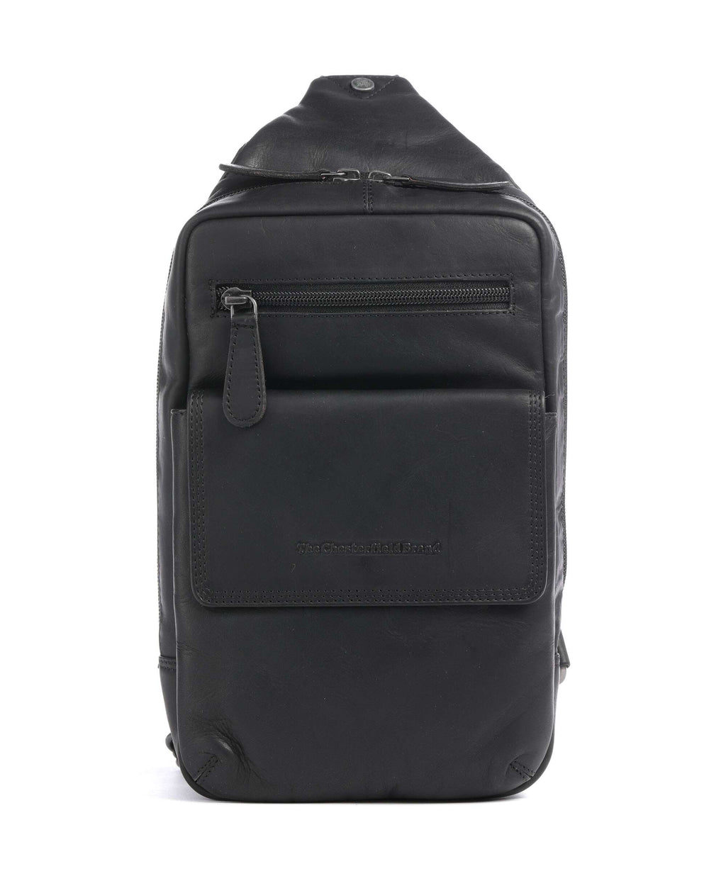 The Chesterfield Brand Wax Pull Up Cow Turelle Sling bag black