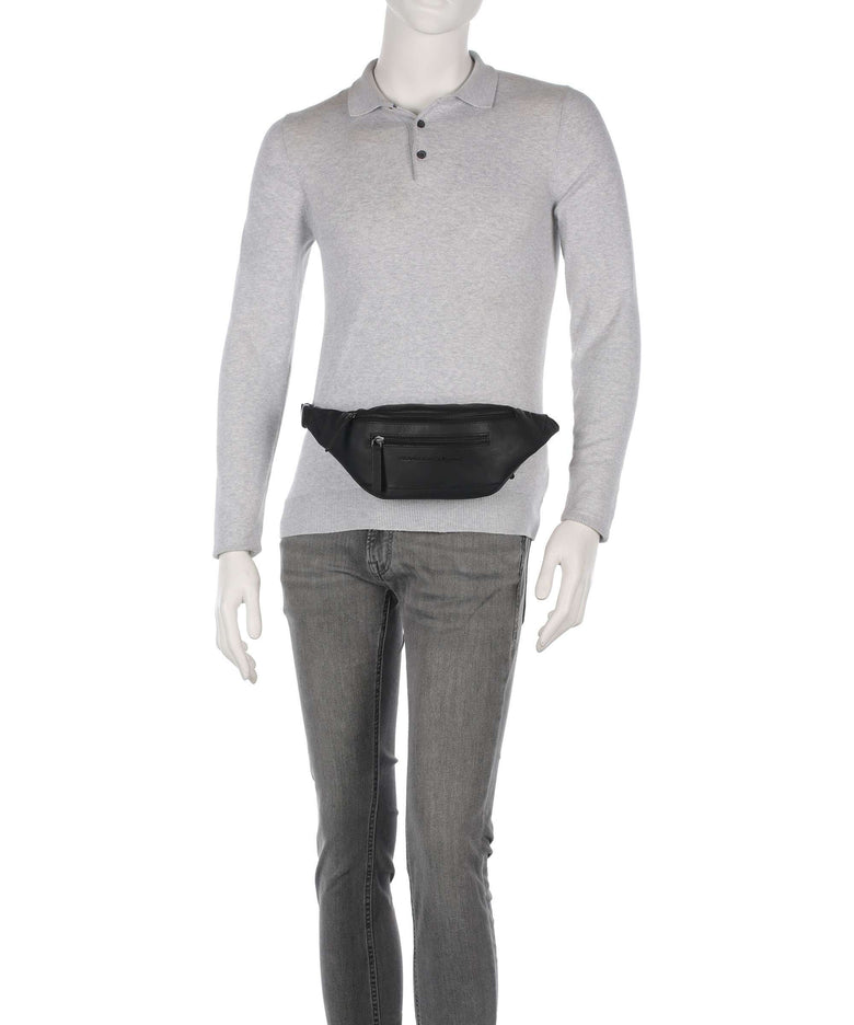 The Chesterfield Brand Wax Pull Up Cow Brana Belt bag black