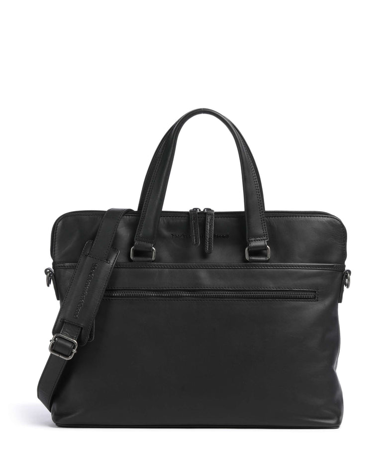 The Chesterfield Brand Wax Pull Up Cow Elvas Laptop bag black