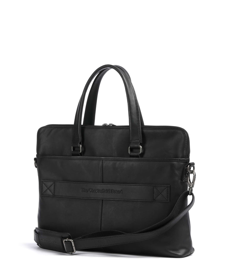 The Chesterfield Brand Wax Pull Up Cow Elvas Laptop bag black