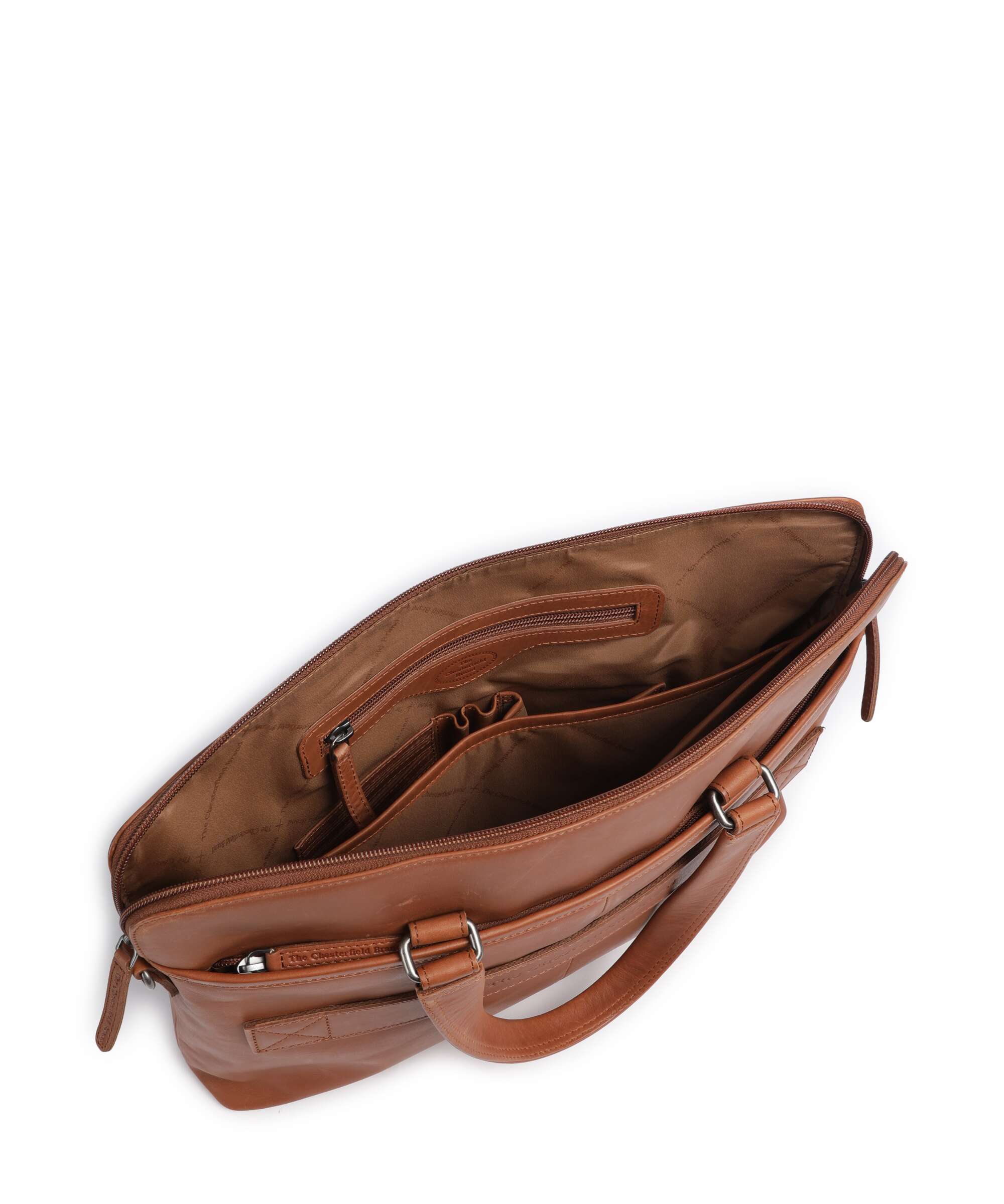 The Chesterfield Brand Wax Pull Up Cow Elvas Laptop bag cognac