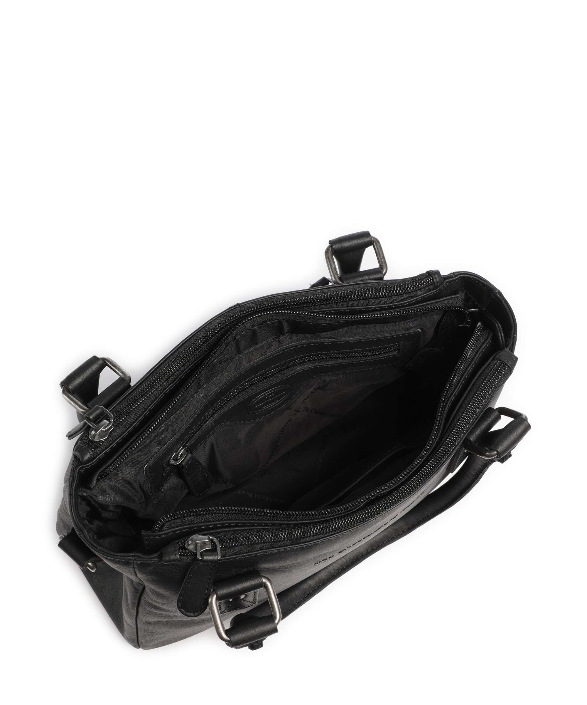 The Chesterfield Brand Wax Pull Up Cow Fenja Handbag black