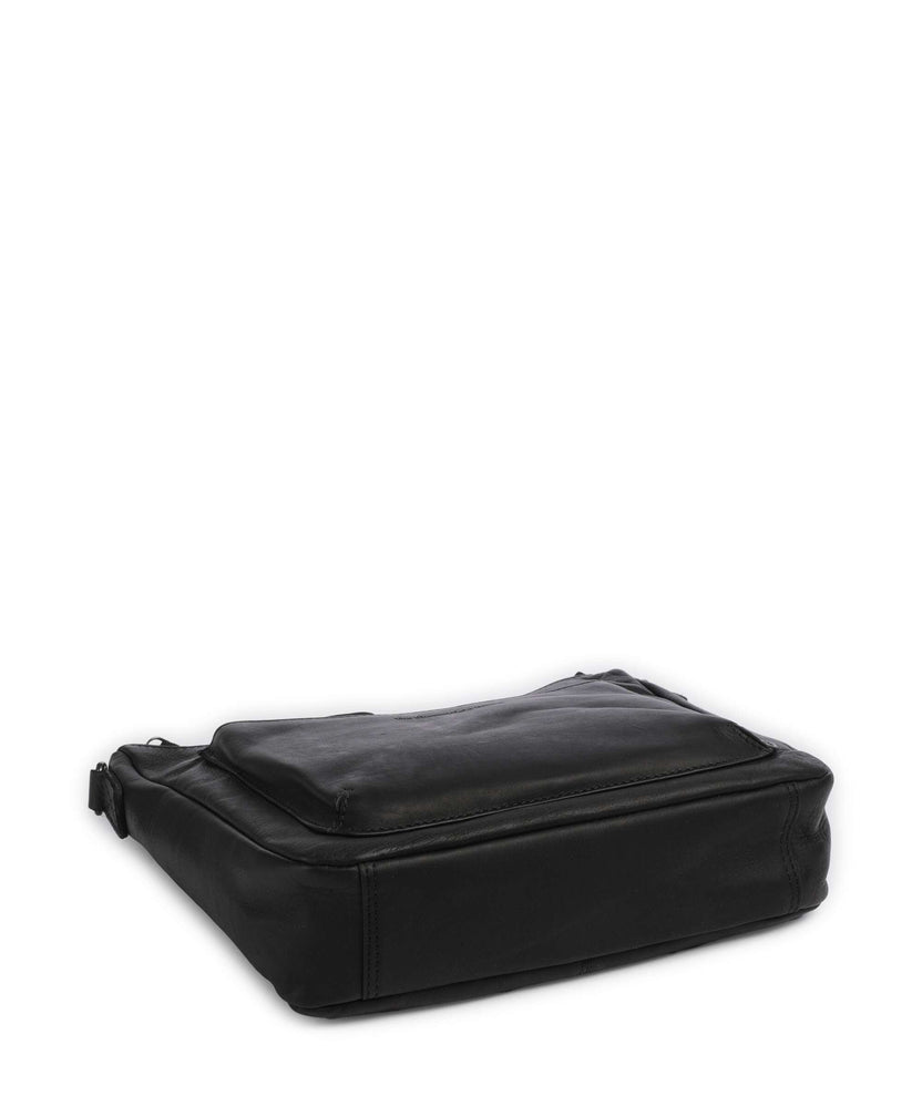 The Chesterfield Brand Wax Pull Up Cow Tivra Shoulder bag black