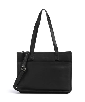 The Chesterfield Brand Wax Pull Up Cow Adana Shopper black