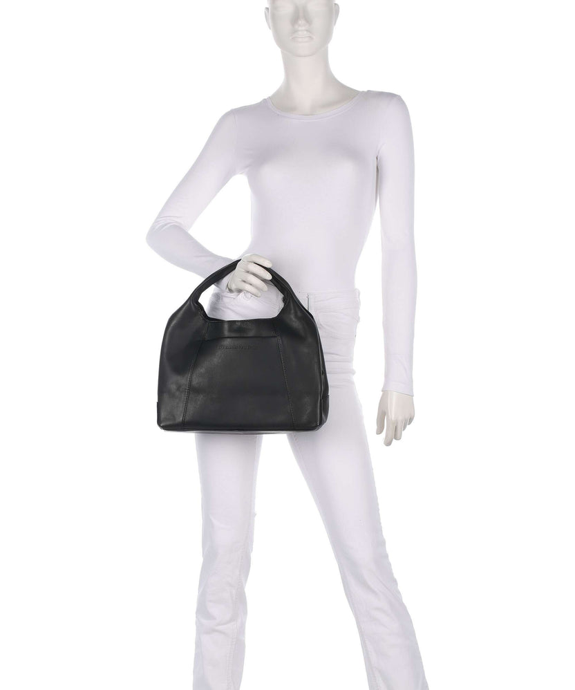 The Chesterfield Brand Wax Pull Up Cow Salina Handbag black