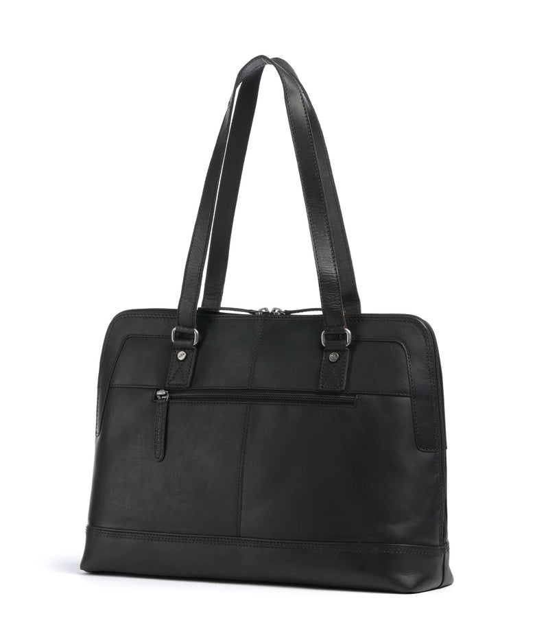 The Chesterfield Brand Wax Pull Up Cow Elvar Tote bag black