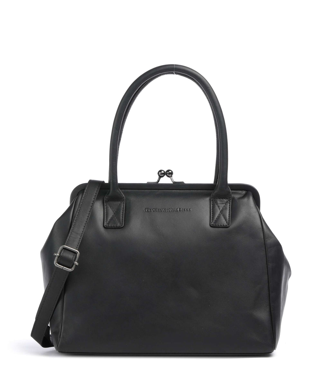 The Chesterfield Brand Wax Pull Up Cow Dorin Shoulder bag black
