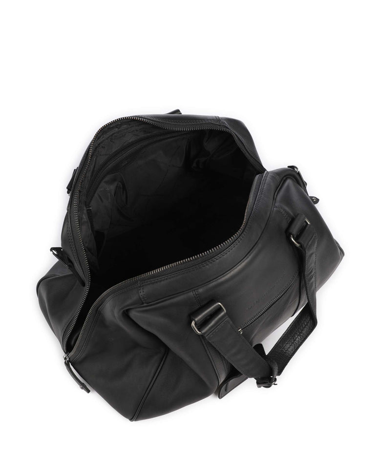 The Chesterfield Brand Wax Pull Up Cow Volenza Weekend bag black