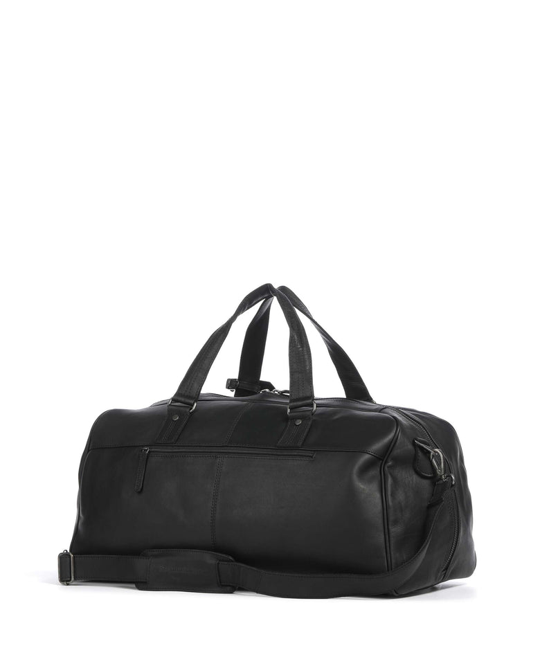 The Chesterfield Brand Wax Pull Up Cow Rivaro Weekend bag black