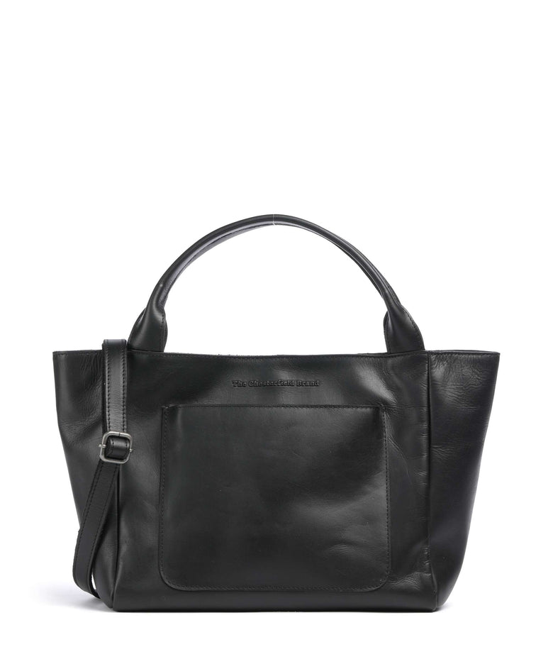 The Chesterfield Brand Wax Pull Up Cow Tenara Handbag black