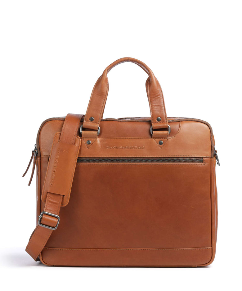 The Chesterfield Brand Wax Pull Up Cow Montara Laptop bag cognac