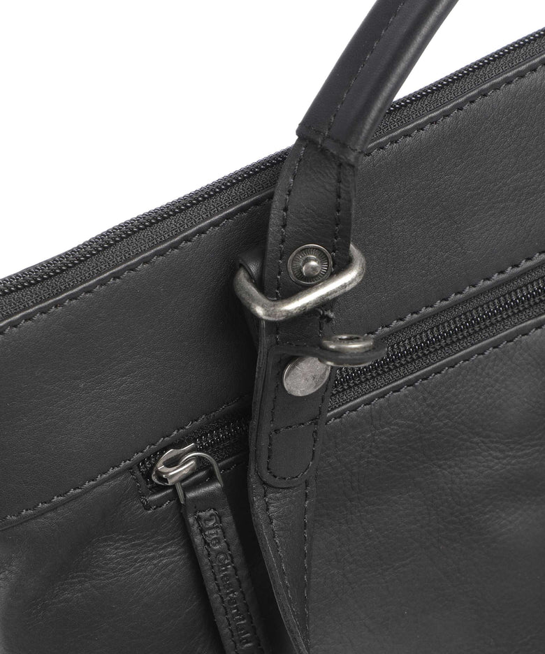 The Chesterfield Brand Wax Pull Up Cow Caldero Backpack bag black