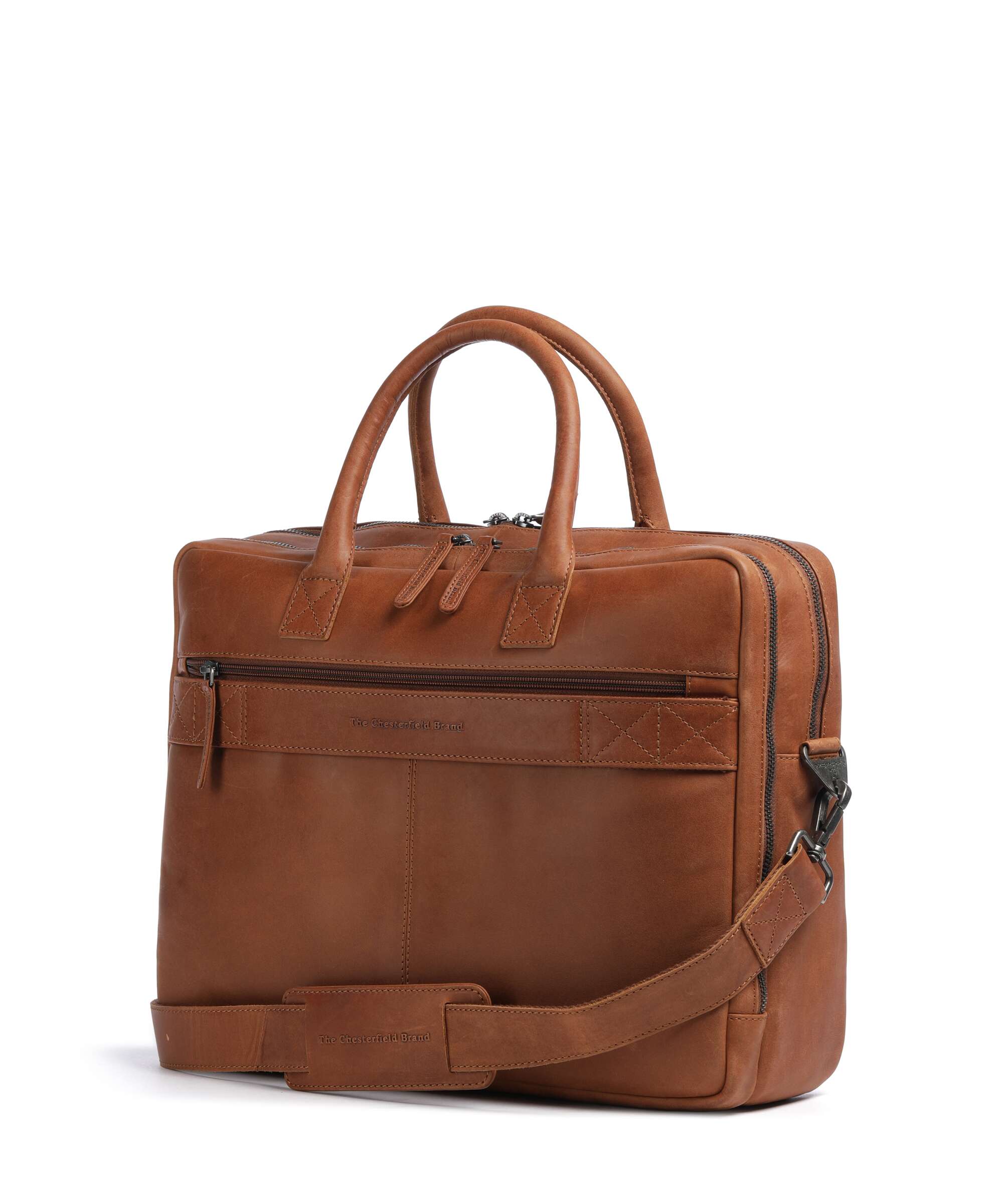 The Chesterfield Brand Wax Pull Up Cow Tacama Laptop bag cognac