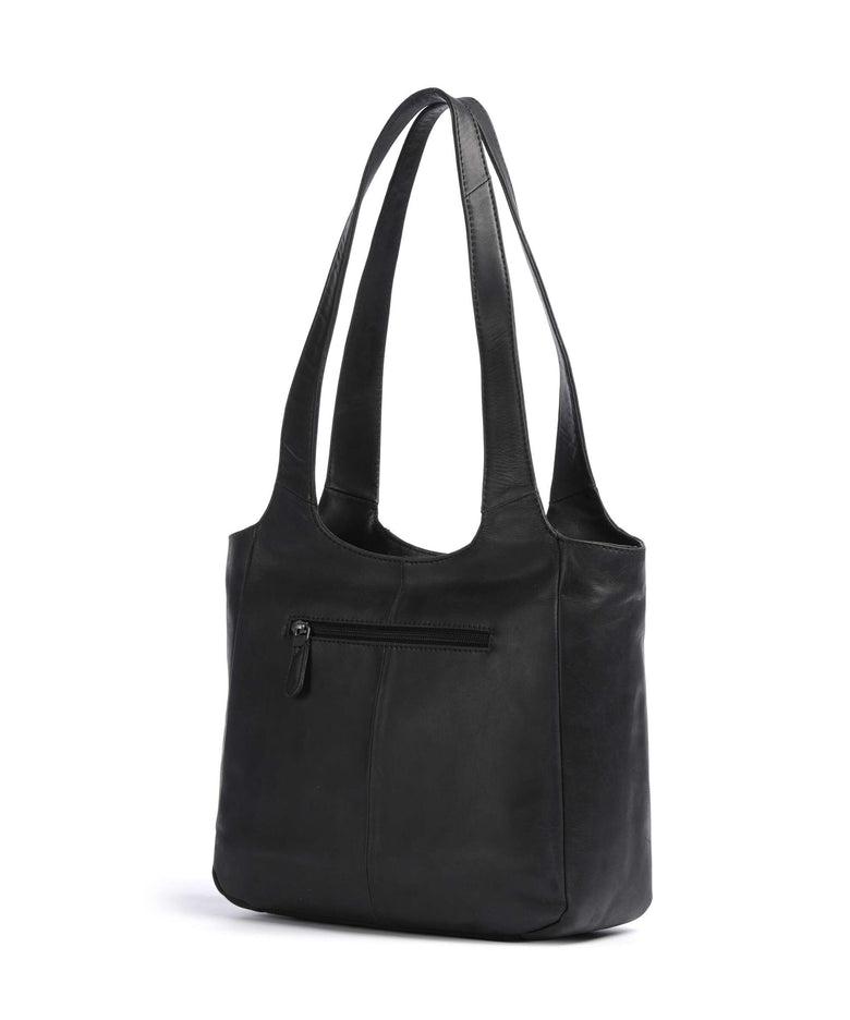 The Chesterfield Brand Cow Wax Pull Up Tofino Tote bag black
