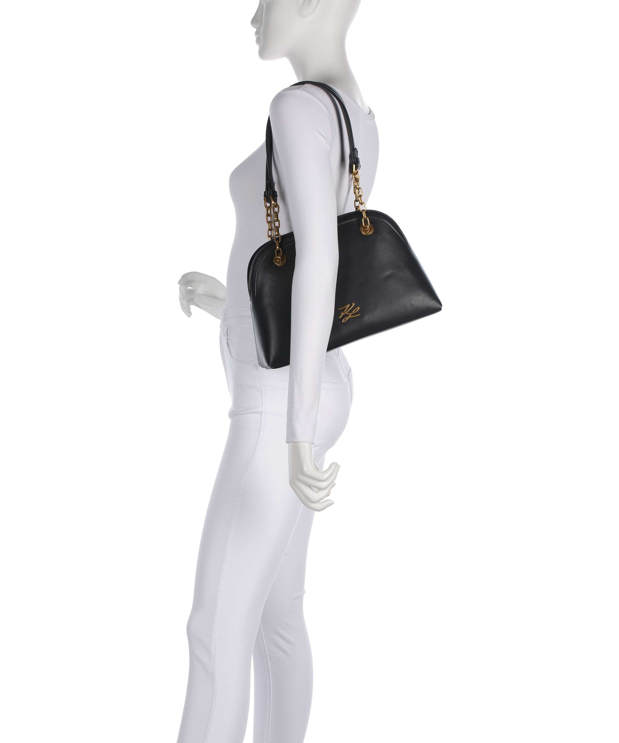 Karl Lagerfeld K/Autograph Bowling Medium Shoulder bag black/gold