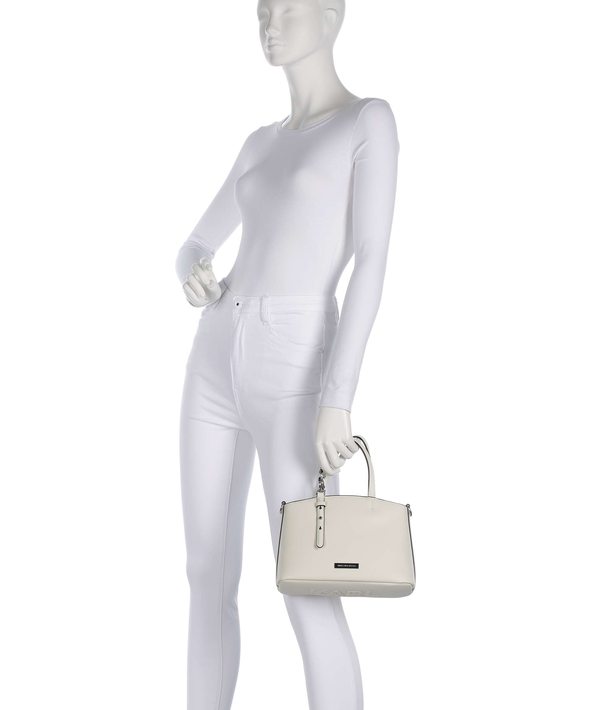 Karl Lagerfeld Ikon Smooth Handbag off white