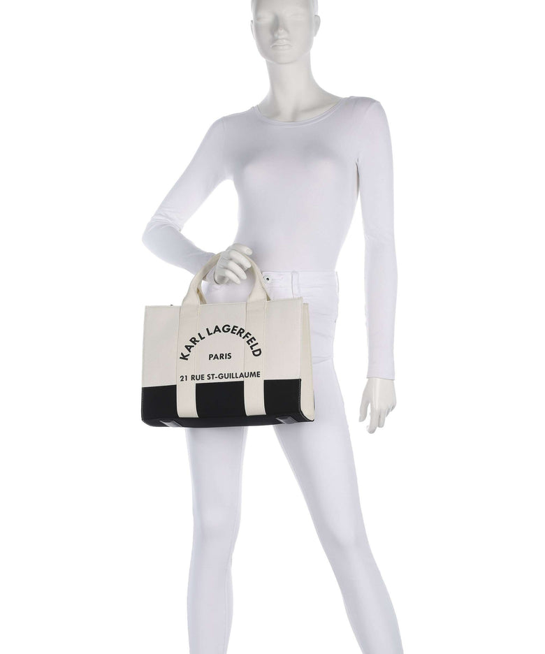 Karl Lagerfeld K/Rue St Guillaume Medium Handbag white/black
