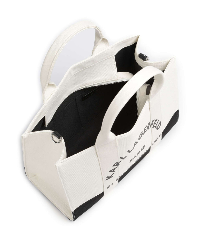 Karl Lagerfeld K/Rue St Guillaume Medium Handbag white/black