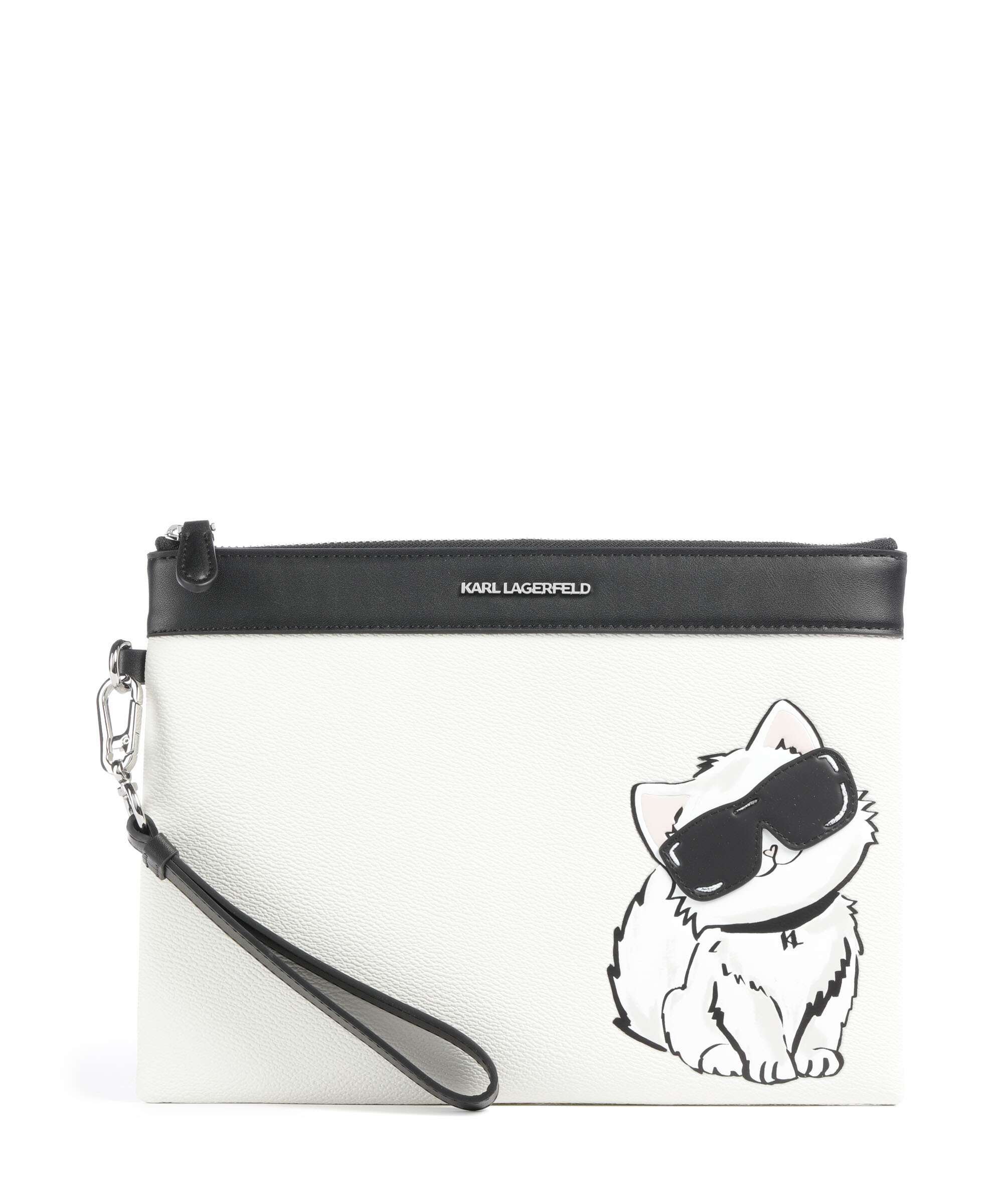 Karl Lagerfeld Ikon Choupette Wristlet off white