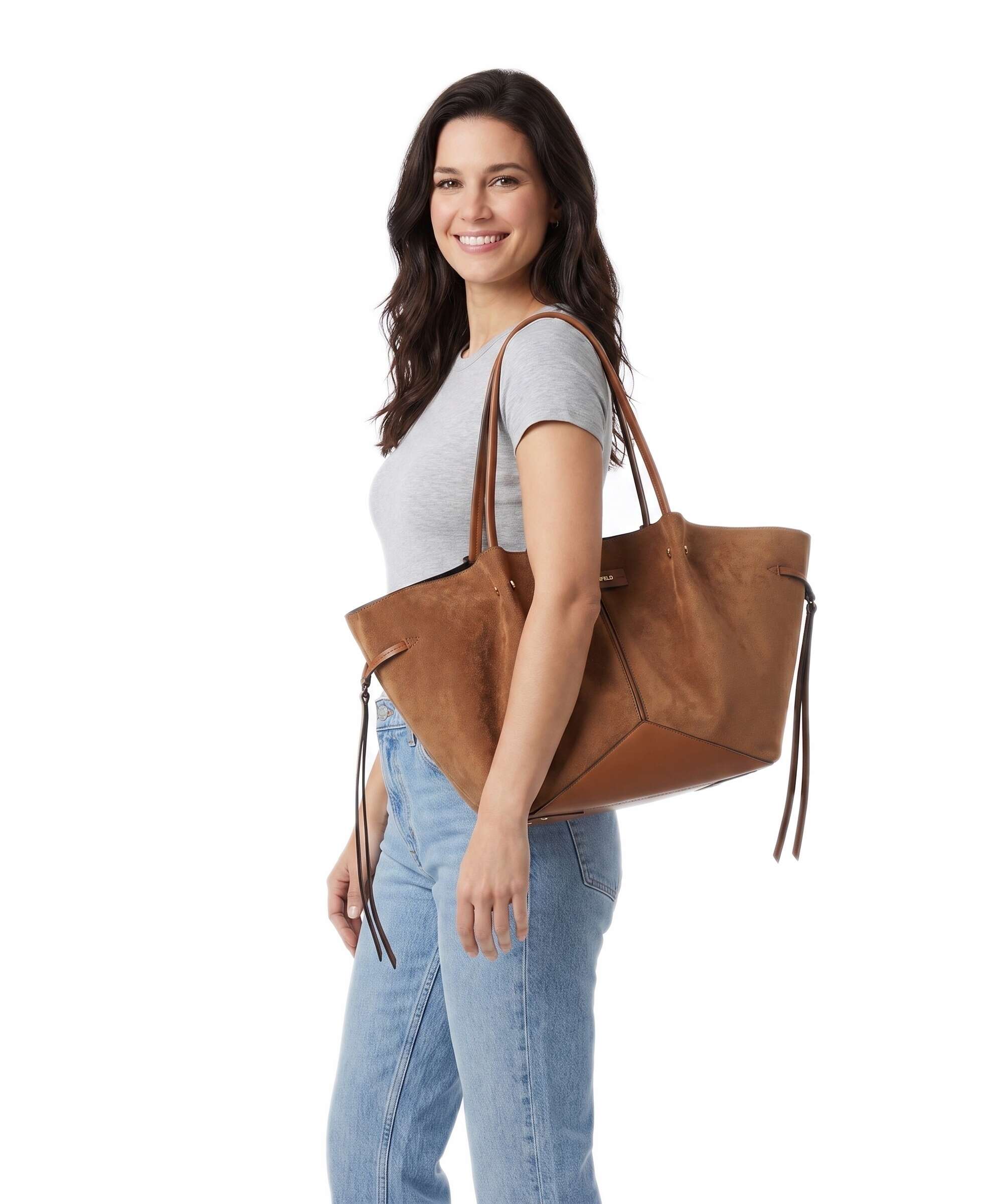 Karl Lagerfeld K/Pierced Medium Tote bag dark tan