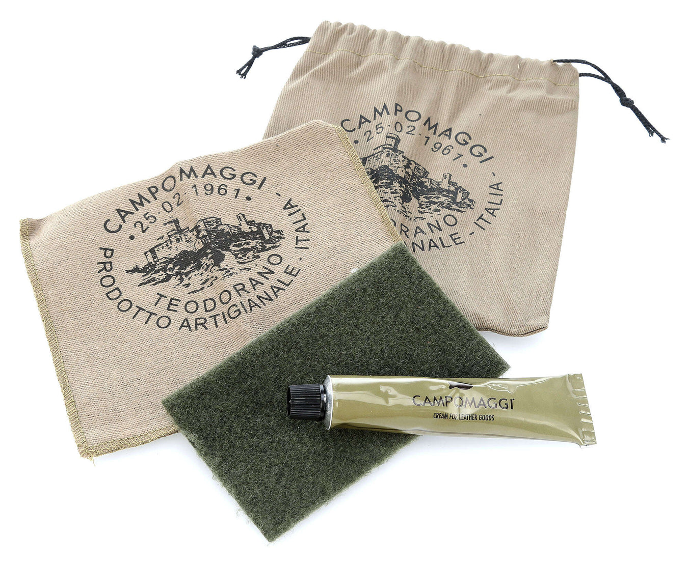 Campomaggi Tote bag verde militare/cognac/oro